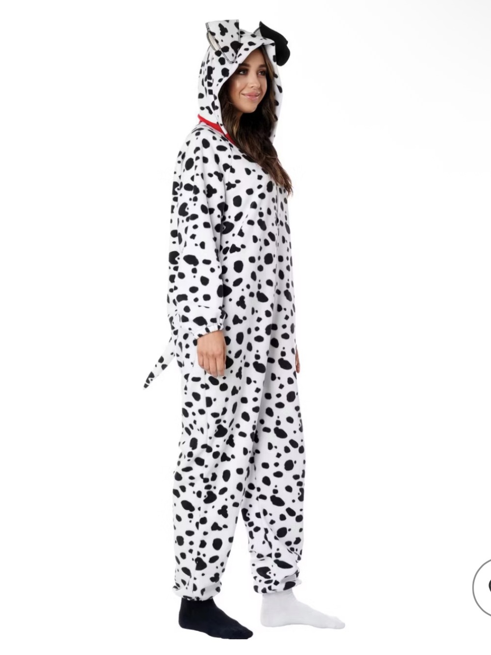 Dalmatian Print Hooded Onesie/Costume